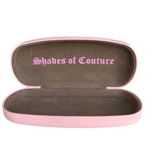 Vintage Y2K Juicy Couture Pink Hard-sided Glasses Case Brown Interior Lining